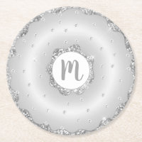 Monogramme argent parties scintillant beignet chic