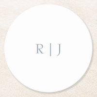 Monogramme bleu poussiéreux Initiales Mariage mini
