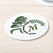 Dessous-de-verre Rond En Papier Monogramme de sauterelle à capuchon (Incliné)