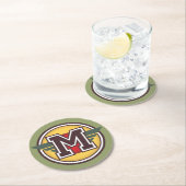 Dessous-de-verre Rond En Papier Monogramme "M" initial (En situation)