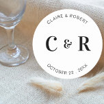 Dessous-de-verre Rond En Papier Monogramme Mariage Favoriser Boire Personnalisé<br><div class="desc">Monogramme Mariage Favoriser Boire Dessous de verre de papier rond personnalisé</div>