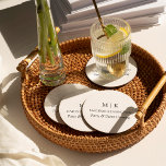 Dessous-de-verre Rond En Papier Monogramme minimaliste moderne ou ajouter un logo<br><div class="desc">Dessous de verre de papier minimaliste modernes. Noir & Blanc ou choisissez vos couleurs personnalisées. Parfait pour les petites entreprises, les marques d'entreprise, les traiteurs, les boulangeries cafés, les restaurants et plus encore. Facile à personnaliser avec vos initiales monographiques, nom et information d'entreprise, titre de poste, slogan ou même ajouter...</div>