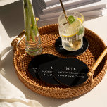 Dessous-de-verre Rond En Papier Monogramme minimaliste ou ajouter un logo Business<br><div class="desc">Dessous de verre de papier minimaliste modernes. Noir & Blanc ou choisissez vos couleurs personnalisées. Parfait pour les petites entreprises, les marques d'entreprise, les traiteurs, les boulangeries cafés, les restaurants et plus encore. Facile à personnaliser avec vos initiales monographiques, nom et information d'entreprise, titre de poste, slogan ou même ajouter...</div>