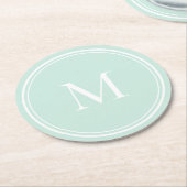 Dessous-de-verre Rond En Papier Monogramme Rond Élégant Cercle (Incliné)