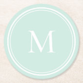 Dessous-de-verre Rond En Papier Monogramme Rond Élégant Cercle (Devant)