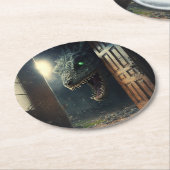 Dessous-de-verre Rond En Papier Monstres lurk (Incliné)