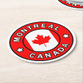 Dessous-de-verre Rond En Papier Montréal Canada (Incliné)