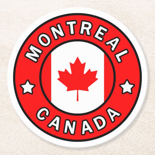 Dessous-de-verre Rond En Papier Montréal Canada (Devant)