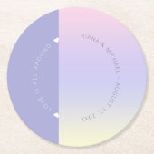 Dessous-de-verre Rond En Papier Mood Gradient Mariage Pastel Dawn ID741 (Devant)