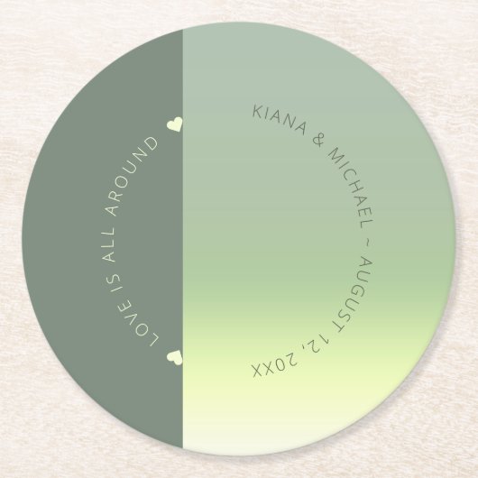 Dessous-de-verre Rond En Papier Mood Gradient Mariage Spring Meadow ID741 (Devant)