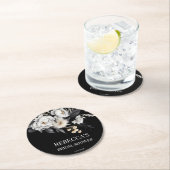 Dessous-de-verre Rond En Papier Moody noir boho nuptiale douche faveurs (En situation)