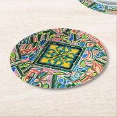 Dessous-de-verre Rond En Papier Mosaïques de Park Guell (Incliné)