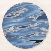 Dessous-de-verre Rond En Papier motif bleu abstrait cool (Devant)