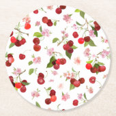 Dessous-de-verre Rond En Papier Motif cerise 1 (Devant)