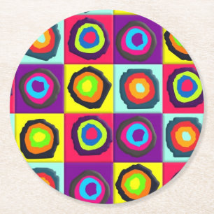 Dessous-de-verre Rond En Papier Motif de cercles colorés