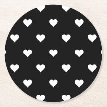 Motif de cœur minimaliste noir et blanc