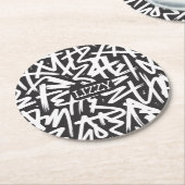 Dessous-de-verre Rond En Papier Motif de nom de graffiti personnalisé — Urbain sur (Incliné)