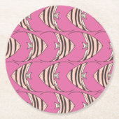 Dessous-de-verre Rond En Papier Motif de poisson rose mignon (Devant)