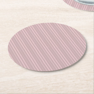 Dessous-de-verre Rond En Papier Motif de rayures verticales roses sucrées