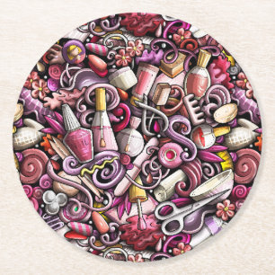 Dessous-de-verre Rond En Papier Motif de studio de clou