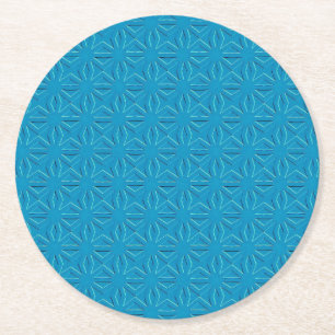 Dessous-de-verre Rond En Papier Motif de texture bleu azur