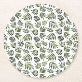 Dessous-de-verre Rond En Papier Motif des branches vertes aquarelle (Devant)