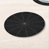 Dessous-de-verre Rond En Papier Motif d'Halloween gris noir (Incliné)