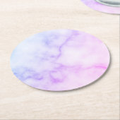 Dessous-de-verre Rond En Papier Motif en marbre arc-en-ciel (Incliné)