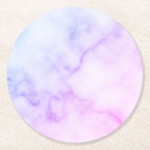 Dessous-de-verre Rond En Papier Motif en marbre arc-en-ciel