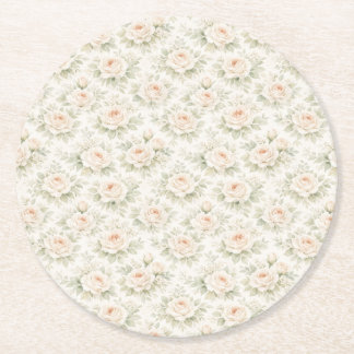 Dessous-de-verre Rond En Papier Motif floral de mariage