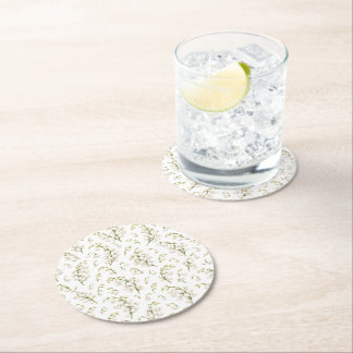 Dessous-de-verre Rond En Papier Motif floral élégant de muguet