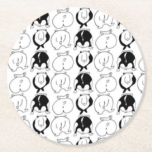 Dessous-de-verre Rond En Papier Motif Hamster Butts (Devant)