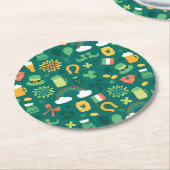 Dessous-de-verre Rond En Papier Motif irlandais mignon d'icône (Incliné)