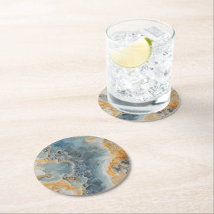 Dessous-de-verre Rond En Papier Motif Nacre Couleur Naturelle