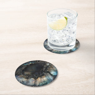 Dessous-de-verre Rond En Papier Motif naturel de Black Nacre