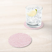 Dessous-de-verre Rond En Papier Motif pastel pastel sur rose (En situation)