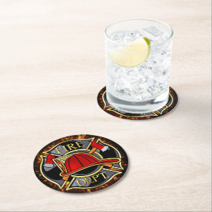 Dessous-de-verre Rond En Papier Motif pompier