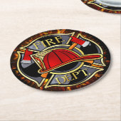 Dessous-de-verre Rond En Papier Motif pompier (Incliné)