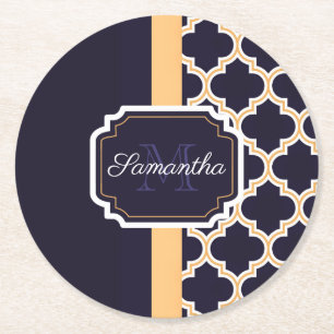 Dessous-de-verre Rond En Papier Motif Quatrefoil