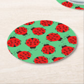 Dessous-de-verre Rond En Papier Motif Red Ladybug (Incliné)