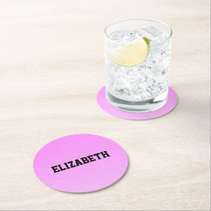 Dessous-de-verre Rond En Papier Motif rose points blancs