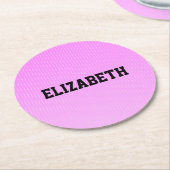 Dessous-de-verre Rond En Papier Motif rose points blancs (Incliné)