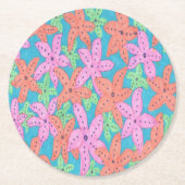 Dessous-de-verre Rond En Papier Motif Tropical Starfish (Devant)