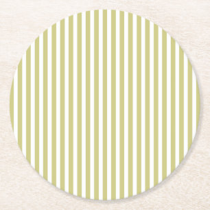 Dessous-de-verre Rond En Papier Motif vert et blanc de fougère molle de cabane de