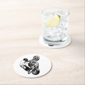 Dessous-de-verre Rond En Papier Motorcycle (En situation)