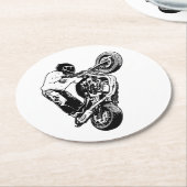 Dessous-de-verre Rond En Papier Motorcycle (Incliné)