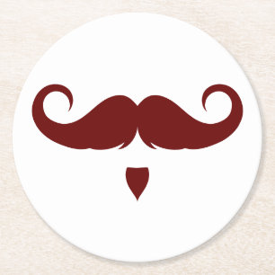 Dessous-de-verre Rond En Papier Moustache à barbe réglable