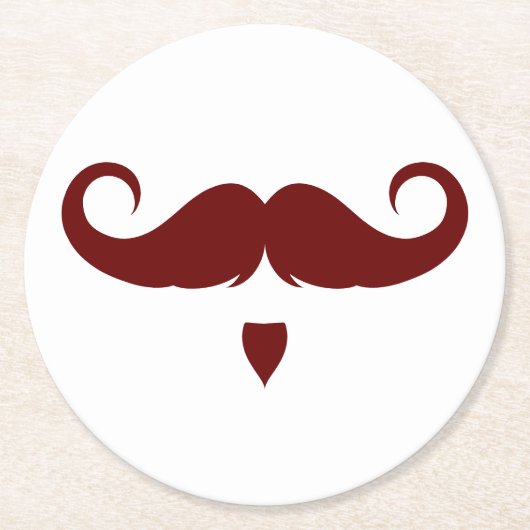Dessous-de-verre Rond En Papier Moustache guidon personnalisable (Devant)