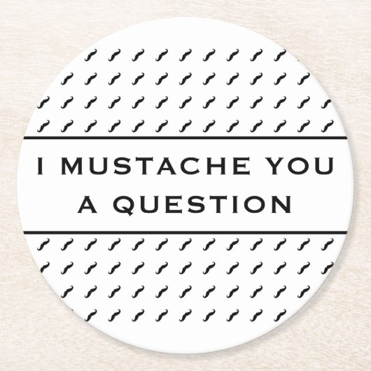 Dessous-de-verre Rond En Papier Moustache Vous Une Question Mood Stripe (Devant)