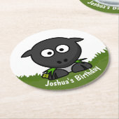 Dessous-de-verre Rond En Papier Moutons ronds (Incliné)